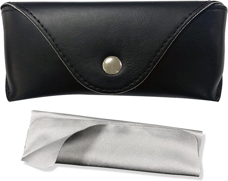 LogHog Portable Leather Glasses Case,Flexible Sunglasses Pouch Slim Case for Women Men Horizontal Eyeglass Case - Image 1